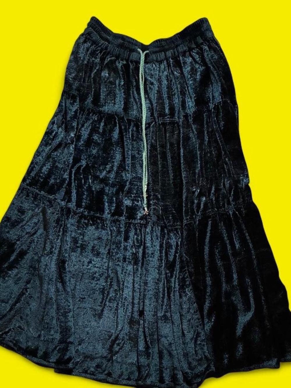 Vintage 90s Super witchy navy blue velvet skirt.